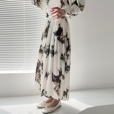 Conjunto Falda Alta con Blusa Estampado Tinta Artística - Image 8