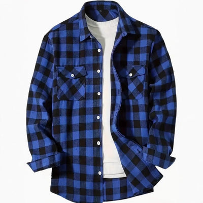 Camisa Cuadriculada Holgada de Polar para Hombre - Image 3