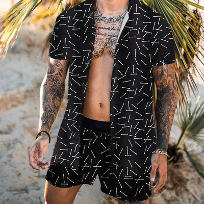 Conjunto Casual Streetwear: Camisa y Pantalones Cortos para Hombre - Image 12