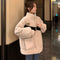 Chaqueta de Lana de Cordero y Terciopelo con Diseño de Contraste para Mujer