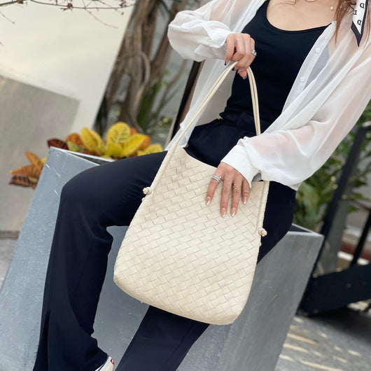 Bolso Tejido de Cuero Genuino para Mujer - Bandolera Elegante - Image 14