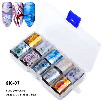 10 Cajas de Stickers de Uñas Holográficos Color AB para Nail Art - Image 19