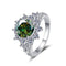 925 Sterling Plateado Ring Female 3 Karat Color Moissanite Affordable Luxury Estilo Ring No 9 Dark Verde
