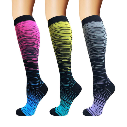 Calcetines Deportivos Unisex Degradado Multicolor - Tubo Medio en Nylon