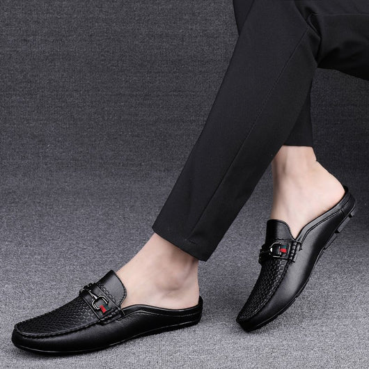 Pantuflas Hombre Cuero Casual - Mocasines Cómodos Sin Cordones - Image 14