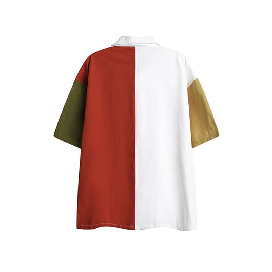 Camisa Retro Unisex con Mosaico Multicolor y Bolsillos - Image 16