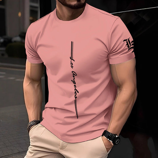 Camiseta Minimalista 3D Estampada de Manga Corta para Hombre