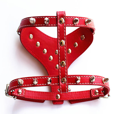 Arnés de Cuero con Tachuelas para Perros Pequeños - Chaleco Protector Negro - Image 8