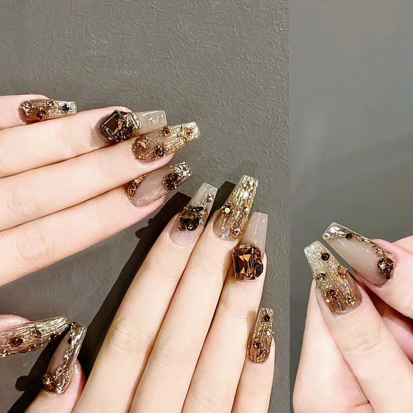 Stickers de Uñas Brillantes con Cristales - Diseño Premium