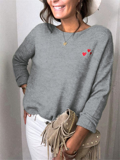 Blusa Holgada con Bordado de Amor y Mangas Largas - Image 4