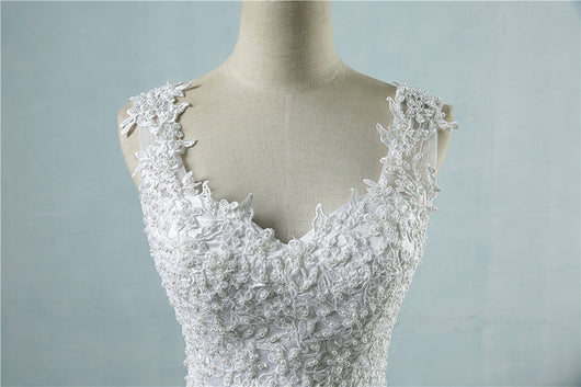 Vestido de Novia Cintura Alta con Escote en V Profundo - Image 11