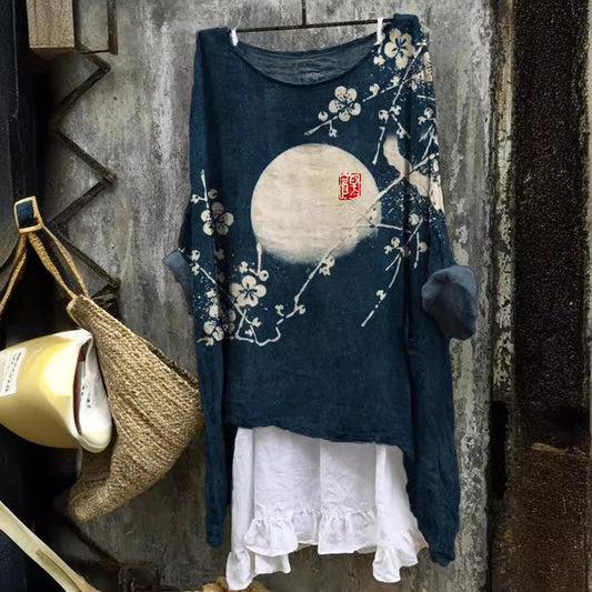 Blusa Casual Estampada de Manga Larga para Mujer - Image 2