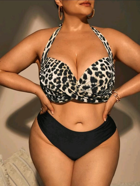 Bikini de Talle Alto con Estampado Animal Print - Talla Grande - Image 10