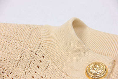 Chaleco Vestido Tejido Calado Manga Larga Cuello Redondo - Image 15
