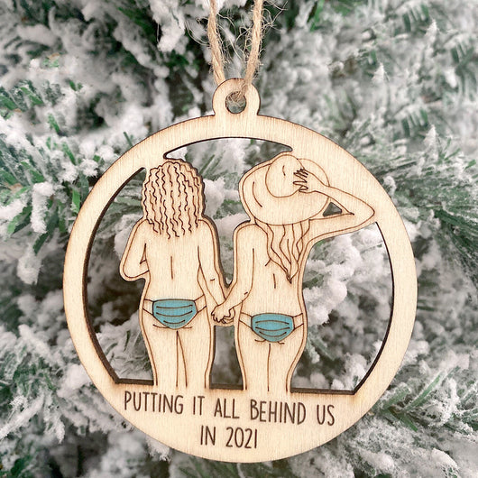 Adorno Navideño Calado de Madera - Pareja de Muñecos de Nieve y Renos - Image 13