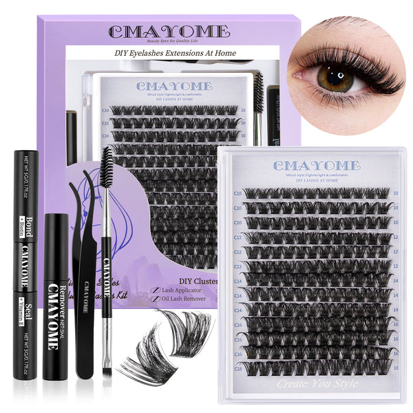 Kit Completo de Pestañas Postizas Segmentadas con Adhesivo Doble