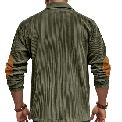 Camiseta Manga Larga de Pana para Hombre - Primavera y Otoño - Image 38
