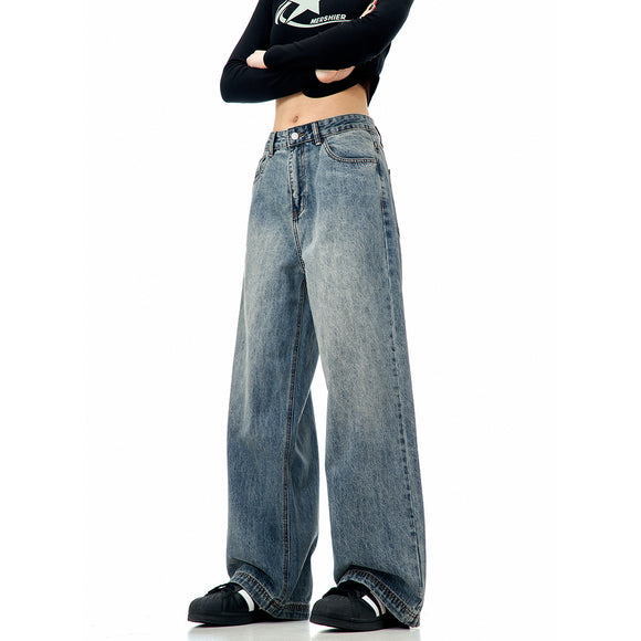 Jeans Americanos Holgados Azul Lavado