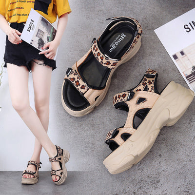 Sandalias Deportivas Estilo Hada con Estampado de Leopardo y Plataforma para Mujer - Image 2