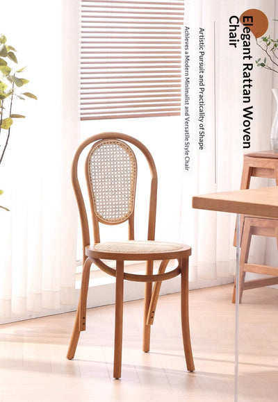 Sillas de Comedor Vintage Francesas de Madera Maciza con Tejido de Ratán - Image 23