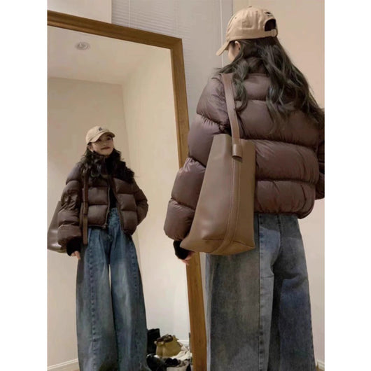 Abrigo Corto Acolchado Invierno Estilo Kendall Suelto Versátil Mujer - Image 5