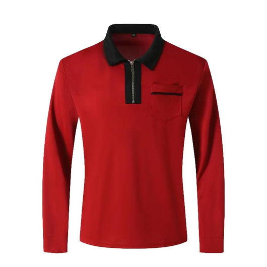 Polo Deportivo Hombre Otoño Cierre de Cremallera Cuello Solapa Algodón - Image 12
