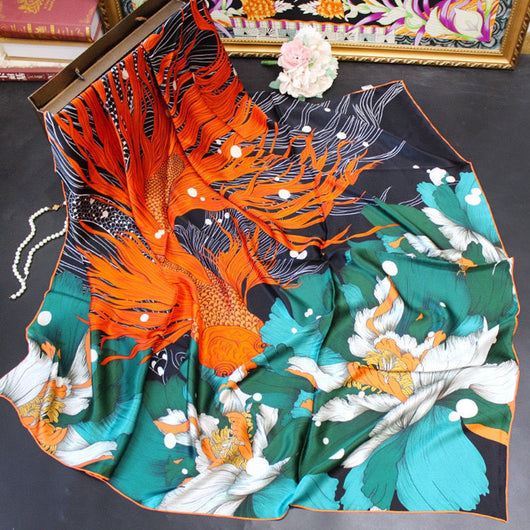 Pañuelo de Seda Satinado Cuadrado Versátil para Mujer - Image 32