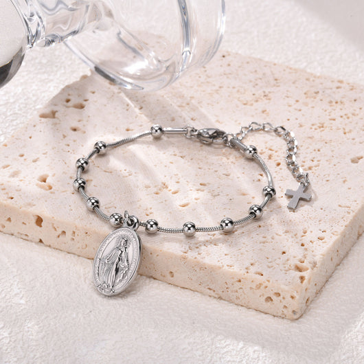 Pulsera de Acero Inoxidable Diseño Cruz Ovalado - Image 9