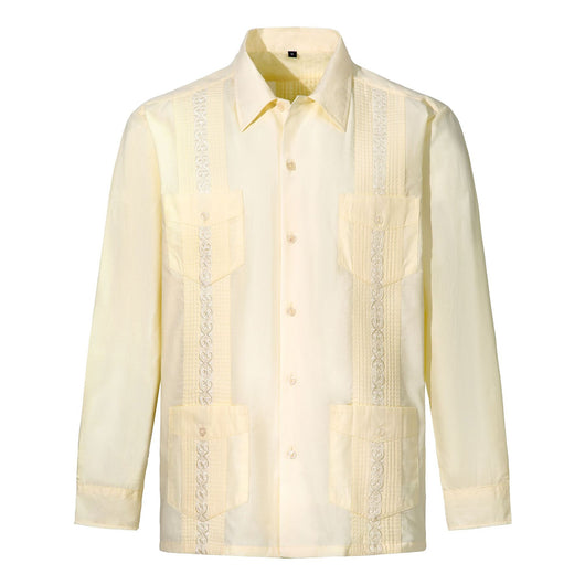 Camisa de Rayas Guayabera Clásica para Hombre - Image 7