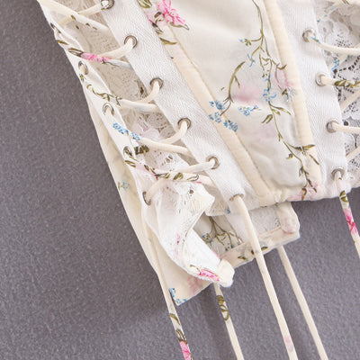 Vestido Floral Dos Piezas en Chifón con Escote V y Cintura Moldeadora - Image 12