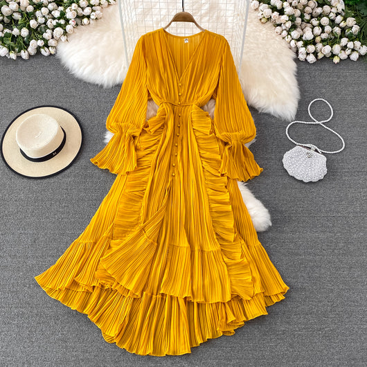 Vestido Rojo de Playa Cintura Alta Cuello V Viajes Desérticos - Image 6