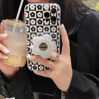 Funda para Celular con Diseño de Celosía Floral en Blanco y Negro - Image 10