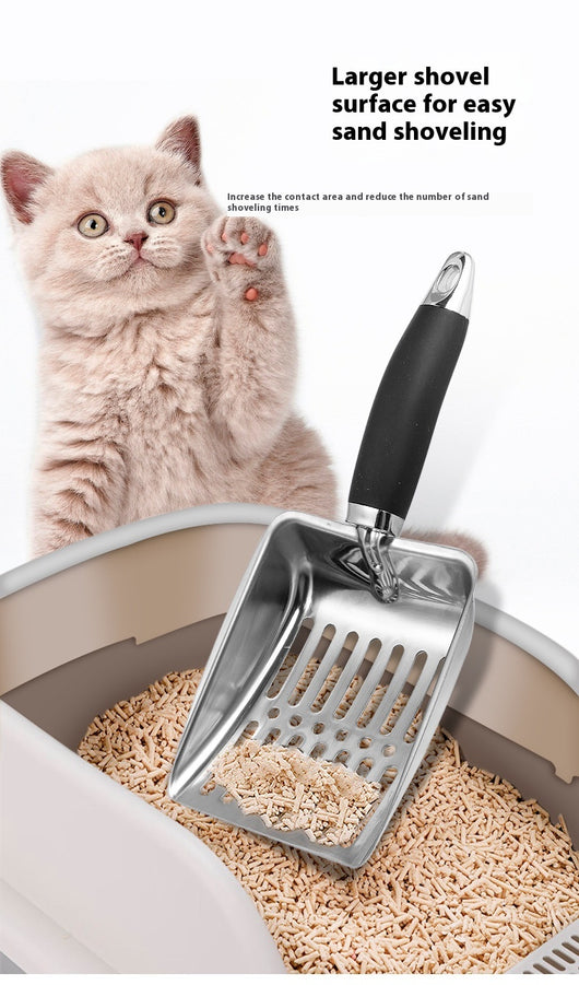 Pala Higienica de Acero Inoxidable Grande para Arenero de Gatos - Image 12