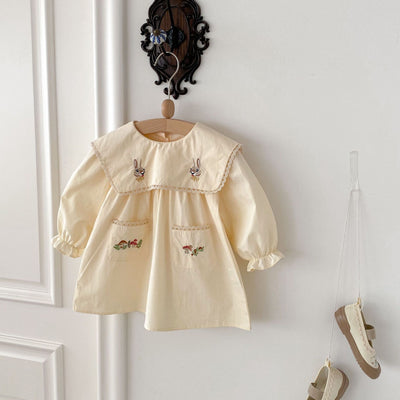 Vestido Infantil Coreano con Bordado de Conejo Animado - Image 18