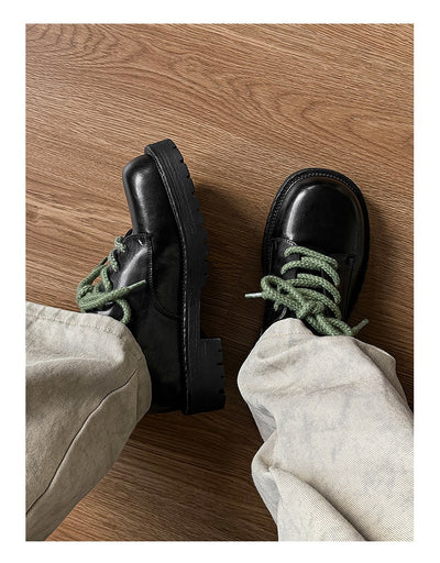 Zapatos Casuales de Cuero con Plataforma Elevadora para Hombre Big Head Derby - Image 48