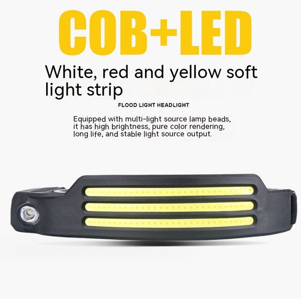 Linterna Frontal LED Recargable USB - Luz Potente con Sensor Automático