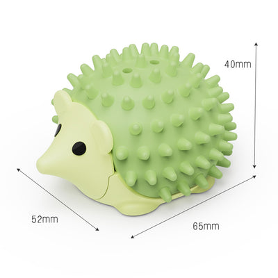 Grass green hedgehog catnip ball toy with a spiky back and smooth face, designed for scratching and play. - Image 5