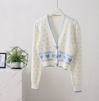 Cardigan Corto de Lana con Botones Diamante y Cuello en V - Image 14