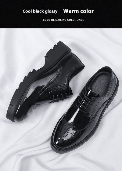 Zapatos de Cuero Casuales Estilo Británico con Tallado Brogue para Hombre - Image 22