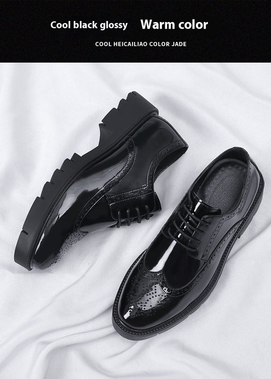Zapatos de Cuero Casuales Estilo Británico con Tallado Brogue para Hombre - Image 22