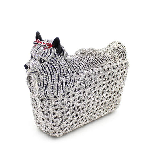 Bolso de Noche Elegante con Cristales Brillantes Diseño Perrito - Image 6
