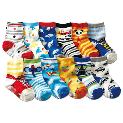 Calcetines Infantiles Estampados Antideslizantes para Niños de 5-7 Años - Image 9