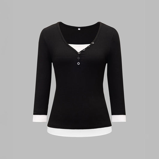 Camiseta Minimalista de Manga Larga para Mujer - Image 3