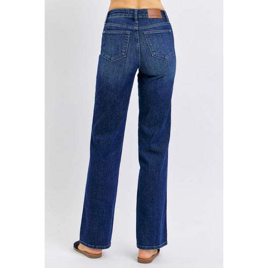 Jeans Rectos Azul Oscuro Cintura Media con Control de Abdomen - Image 4