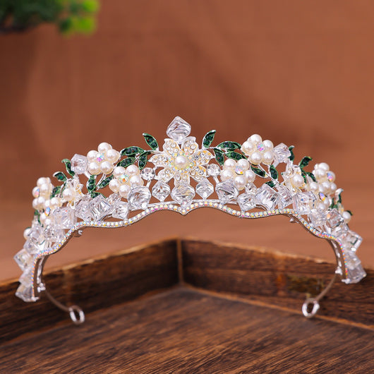 Tocado Corona de Princesa Retro con Cristales Púrpura para Mujer - Image 9