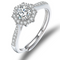 S925 Plateado Inlaid Lace Fashion Modeling Ring 0.5carat Moissanite Opening adjustable 1PC