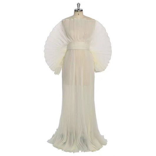 Vestido Largo Plisado Transparente para Embarazadas con Vientre Pronunciado - Image 15
