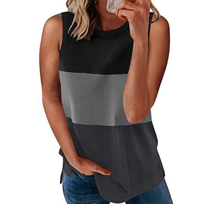 Blusa sin Mangas Estampado Colorblock para Mujer - Image 2