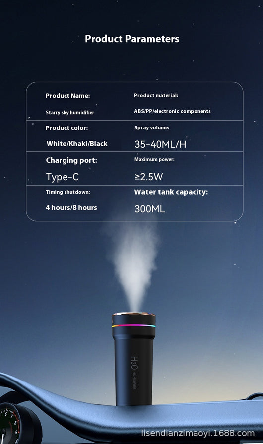 Humidificador de Auto Mini con Proyector Cielo Estrellado y Luz Ambiental - Image 21