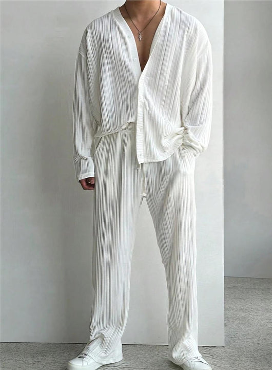 Traje Casual de Dos Piezas con Camisa de Manga Larga - Image 12